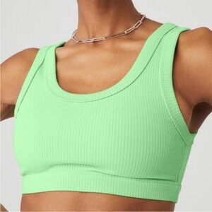 Alo ribbed crop top Neon green